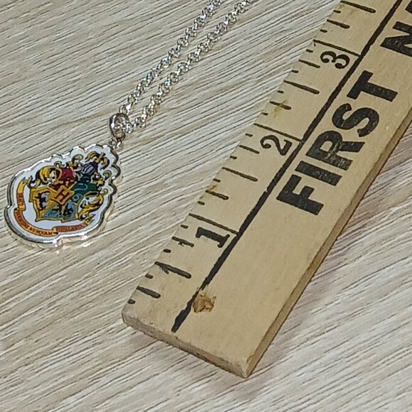 Silver Tone Brass Harry Potter Hogwarts Pendant Necklace Jewelry #104 - Picture 8 of 11